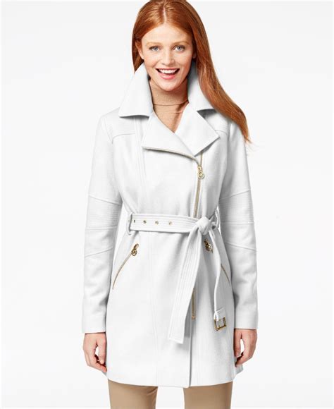 Michael kors asymmetrical belted walker coat 